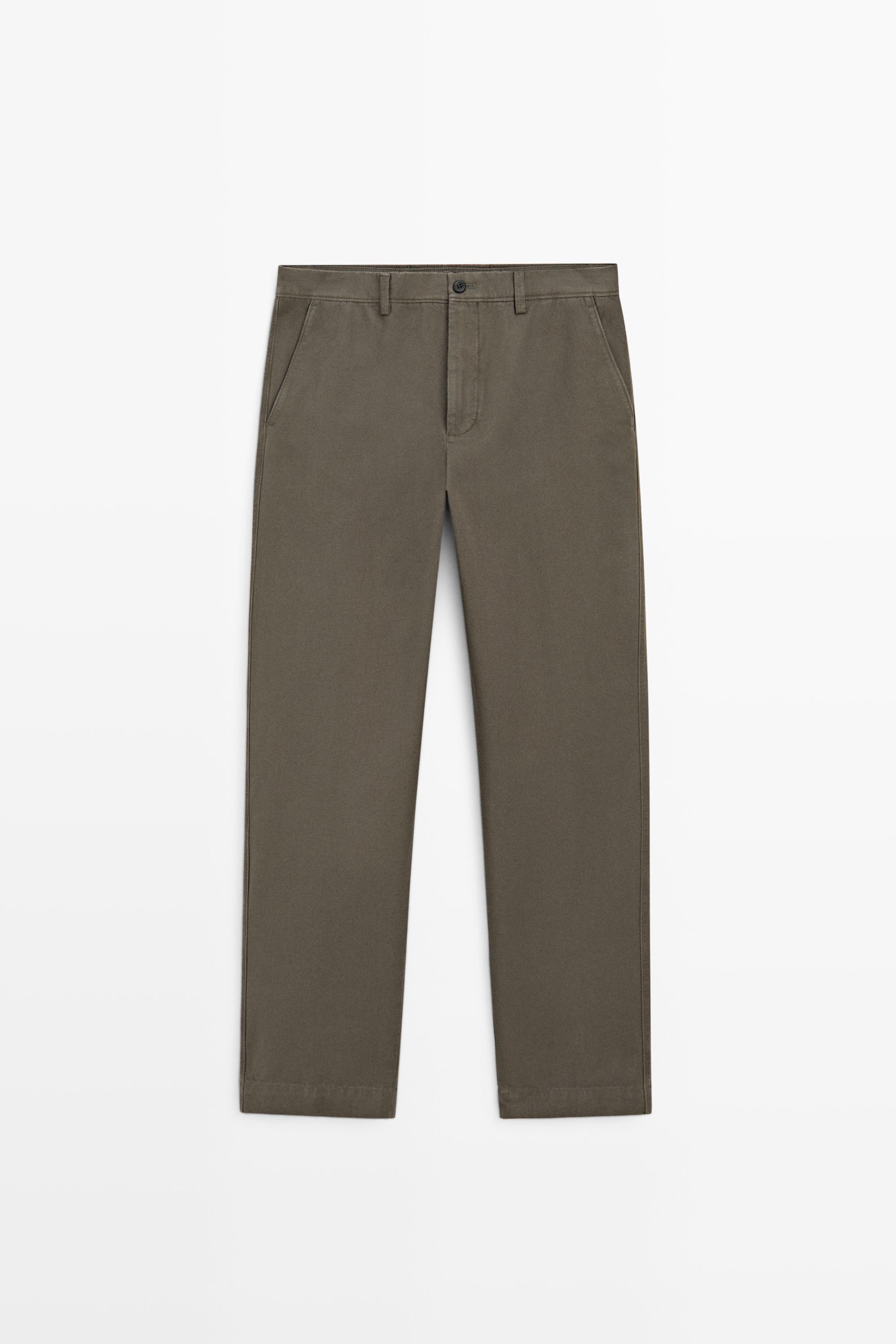 Pantalon tapered fit coton